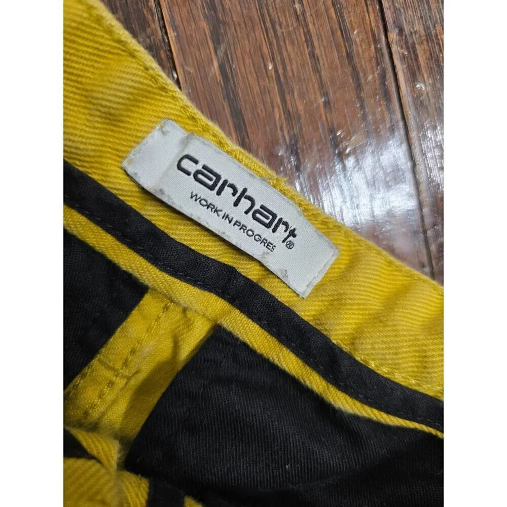 Carhartt Work in Progress Yellow Cut Off Shorts